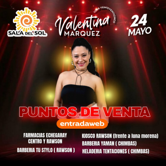 ¡Gana entradas para el show de Valentina Márquez y vive una noche inolvidable en la Sala del Sol!