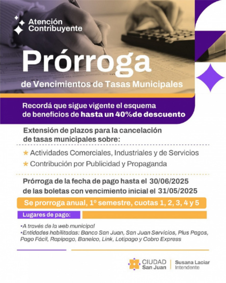 ¡Atención comerciantes de San Juan! Se extienden los plazos y descuentos para el pago de tasas municipales hasta 2025. ¡No dejes pasar esta oportunidad!