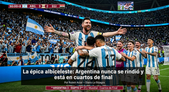 Argentina protagoniza una remontada épica y avanza a cuartos de final: ¡el campeón del mundo no se rinde nunca!